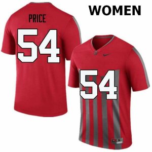 Women's Ohio State Buckeyes #54 Billy Price Throwback Nike NCAA College Football Jersey Summer AZH1544FI